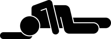 Kalp krizi için ilk yardım müdahalesi. Acil tedavi prosedürleri. Şekil simgeleri. Kalp masajı kurtarma prosedürlerinin vektör çizimleri ve kalp krizi geçiren bir hastaya nasıl yardım edileceği..