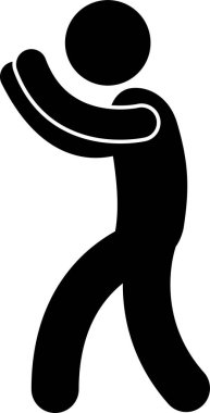 Minimalist vektör illüstrasyonu, kavga kavramı