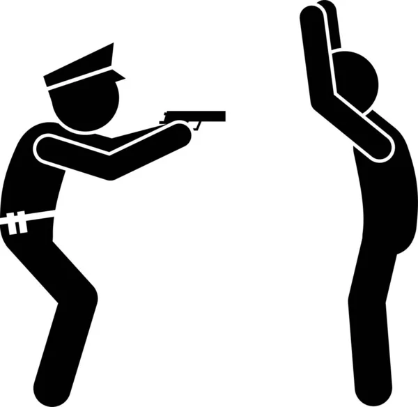 Minimalistyczny Wektor Ilustracji Koncepcji Policji — Wektor stockowy