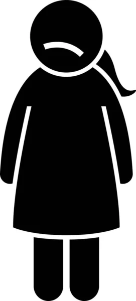 女の子がポーズ 行動を立ってアイコンを固定します 異なるボディランゲージを持つ小さな女の子のベクトルイラスト — ストックベクタ