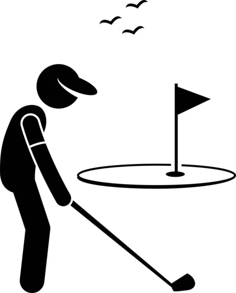 Illustration Vectorielle Minimaliste Concept Golf — Image vectorielle