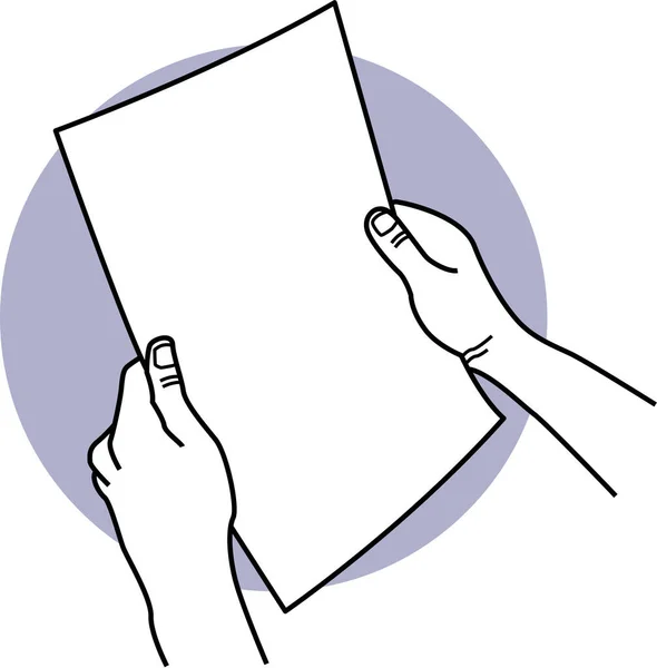 Мінімалістична Векторна Ілюстрація Паперу Рук Людини — стоковий вектор
