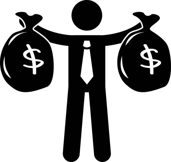 人々のお金の概念の最小限のベクトル図 — ストックベクタ