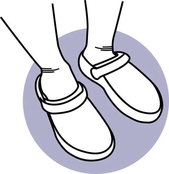 Persoon Schoenen Vector Illustratie Witte Achtergrond — Stockvector