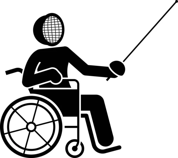 Ilustración Vectorial Minimalista Del Concepto Deportivo Persona Discapacitada — Archivo Imágenes Vectoriales