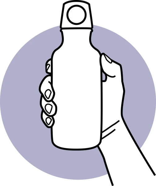 Hand Holding Bottle Vector Illustration — Stock Vector
