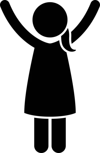 女の子がポーズ 行動を立ってアイコンを固定します 異なるボディランゲージを持つ小さな女の子のベクトルイラスト — ストックベクタ