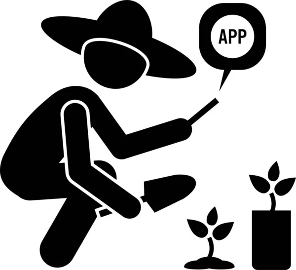 Ilustración Vectorial Minimalista Concepto Aplicación Agrícola — Archivo Imágenes Vectoriales