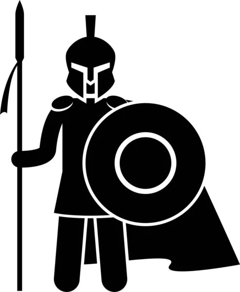 Minimalistische Vector Illustratie Van Trojan War Concept — Stockvector