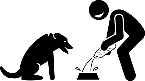 Ilustração Vetorial Minimalista Conceito Cuidado Cão — Vetor de Stock