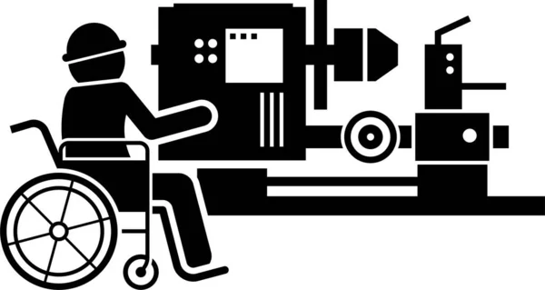 Illustrazione Minimalista Del Concetto Lavoratore Disabile — Vettoriale Stock