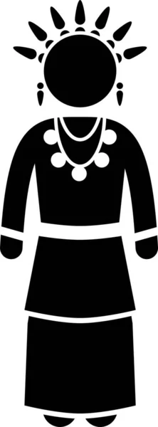 东南亚人传统服装的简约矢量图解 — 图库矢量图片
