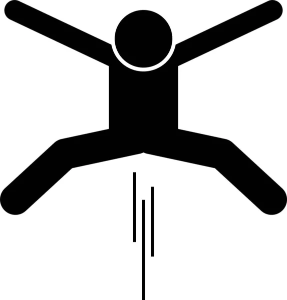 Minimalistische Vektorillustration Des Menschen Beim Springen — Stockvektor