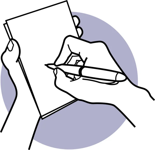Minimalistisk Vektor Illustration Mänsklig Handstil Anteckningsbok — Stock vektor