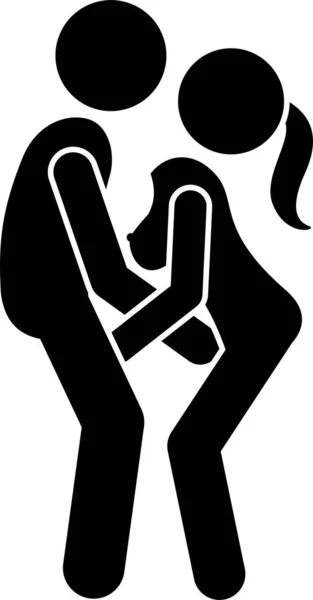 Ilustración Vectorial Minimalista Posición Sexual — Archivo Imágenes Vectoriales