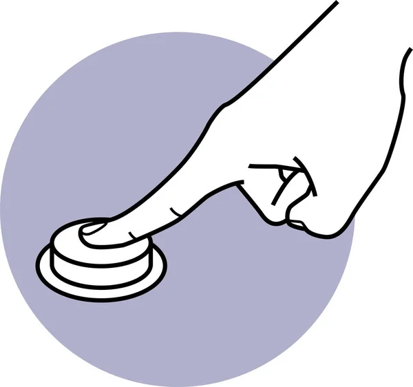 Ilustração Vetorial Minimalista Mão Usando Botão — Vetor de Stock