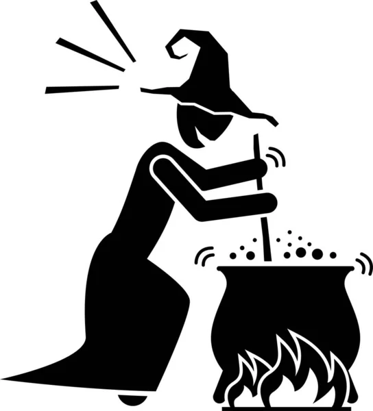 悪の魔女のミニマリズム ベクトル図 — ストックベクタ