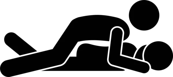 Illustration Vectorielle Minimaliste Position Sexuelle — Image vectorielle