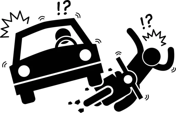 Μινιμαλιστική Διανυσματική Απεικόνιση Αυτοκινητιστικού Ατυχήματος — Διανυσματικό Αρχείο
