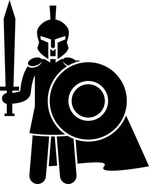 Minimalistic Vector Illustration Trojan War Concept — Stock Vector