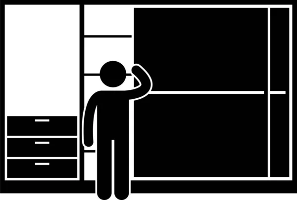 Ilustración Vectorial Minimalista Muebles Incorporados — Archivo Imágenes Vectoriales