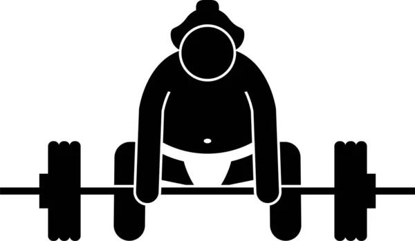 Japanse Sumo Worstelaar Pictogrammen Pictogram Eenvoudige Set Pictogrammen Cliparts Beelden — Stockvector