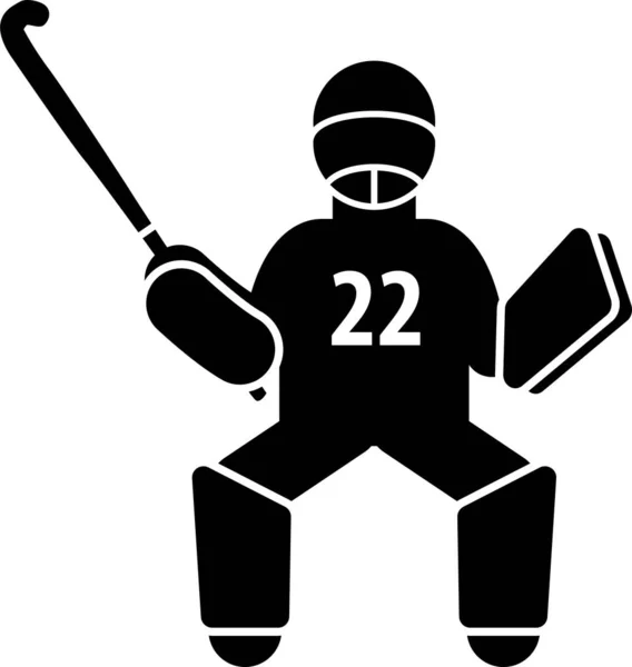 Ilustración Vectorial Minimalista Del Jugador Hockey Sobre Hierba — Archivo Imágenes Vectoriales