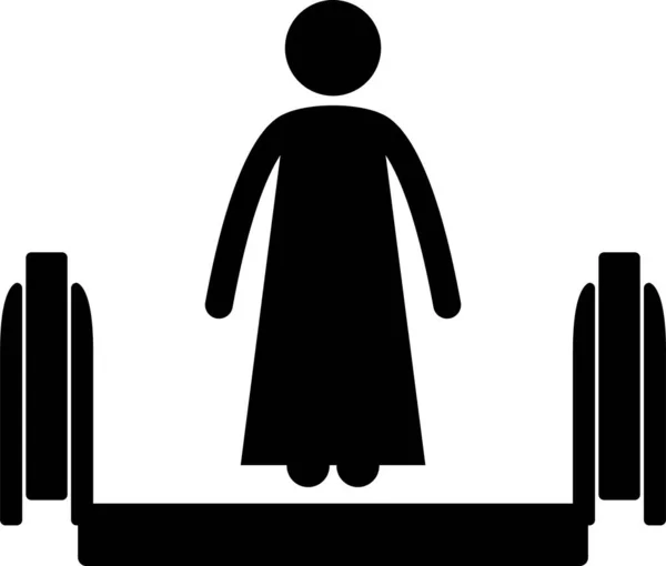 Illustration Vectorielle Minimaliste Des Personnes Sur Escalator — Image vectorielle