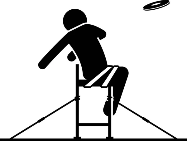 Minimalistische Vektorillustration Von Behinderten Auf Feldbahnsportkonzept — Stockvektor