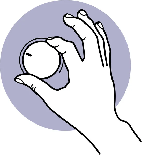 Ilustração Vetorial Minimalista Mão Usando Botão —  Vetores de Stock