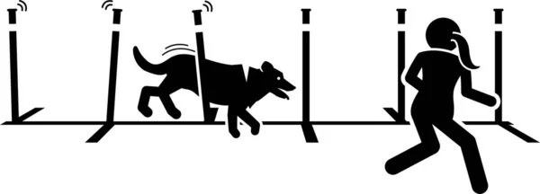 Ilustração Vetorial Minimalista Conceito Agilidade Cão — Vetor de Stock