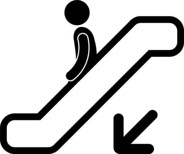 Ilustração Vetorial Minimalista Pessoas Escada Rolante — Vetor de Stock