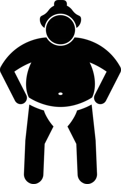 Japonský Sumo Wrestler Ikony Piktogram Jednoduché Nastavené Ikony Klipy Zobrazují — Stockový vektor