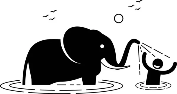 Illustrazione Vettoriale Minimalista Dell Elefante — Vettoriale Stock