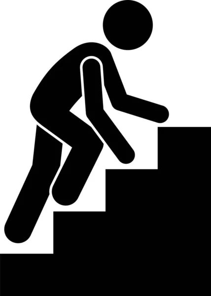 Minimalistische Vektorillustration Des Mannes Beim Treppensteigen — Stockvektor