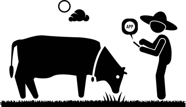 Illustration Vectorielle Minimaliste Concept Application Agricole — Image vectorielle