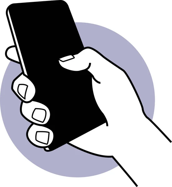 Ilustração Vetor Minimalista Mão Segurando Telefone —  Vetores de Stock