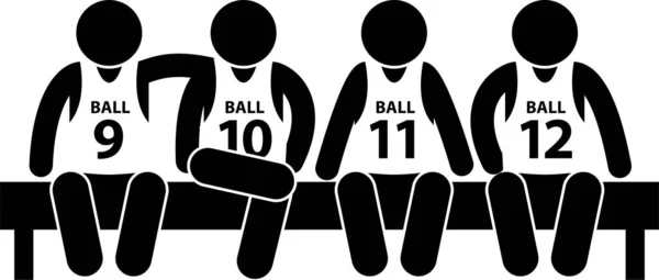 Ilustración Vectorial Minimalista Jugadores Baloncesto — Archivo Imágenes Vectoriales