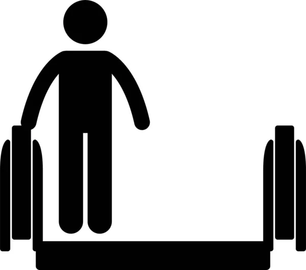 Ilustración Vectorial Minimalista Personas Escaleras Mecánicas — Vector de stock