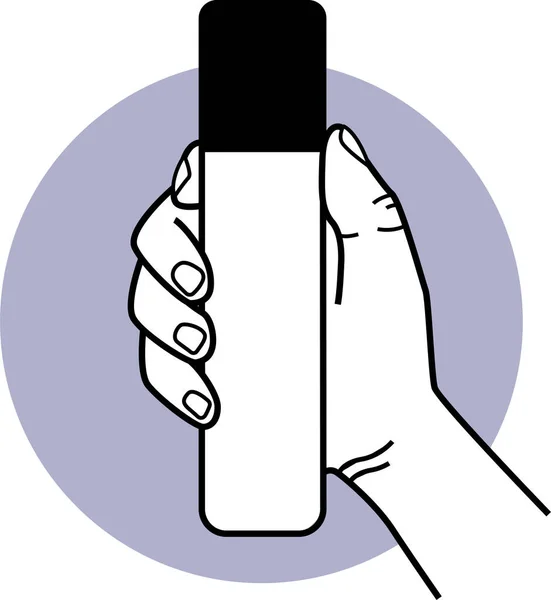 Hand Met Een Fles Vector Illustratie — Stockvector