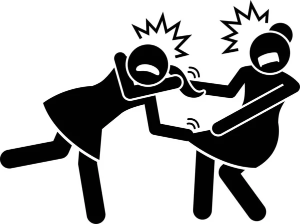 Girls Fighting Cat Fight Stick Figure Vector Illustrations Woman Female Royalty Free Stock Vectors
