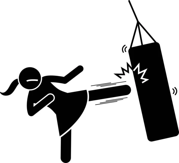 Woman Beating Man Stick Figure Sign Symbols Vector Illustration Female Vector Graphics