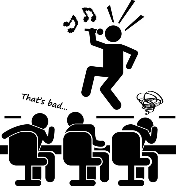 Judges Audition Singing Performance Talent Show Stick Figure Pictogram Icon Stock Illustration