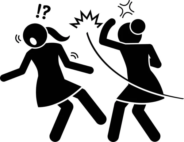 Girls Fighting Cat Fight Stick Figure Vector Illustrations Woman Female Royalty Free Stock Vectors