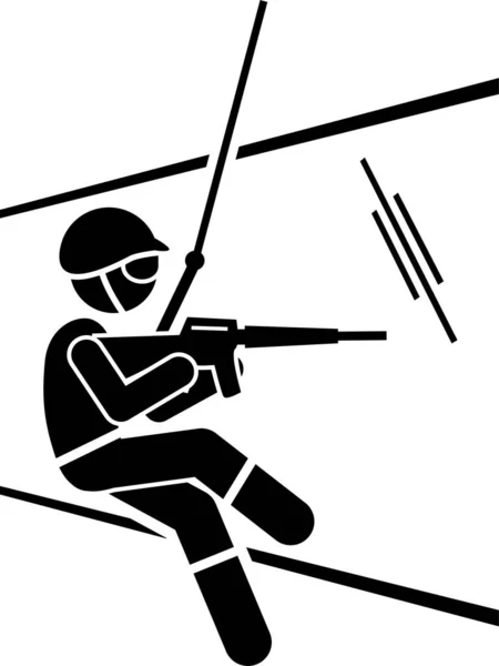 Swat Special Weapons Tactics Icons Stickman Pictogram Set Depicts Swat Royalty Free Stock Illustrations