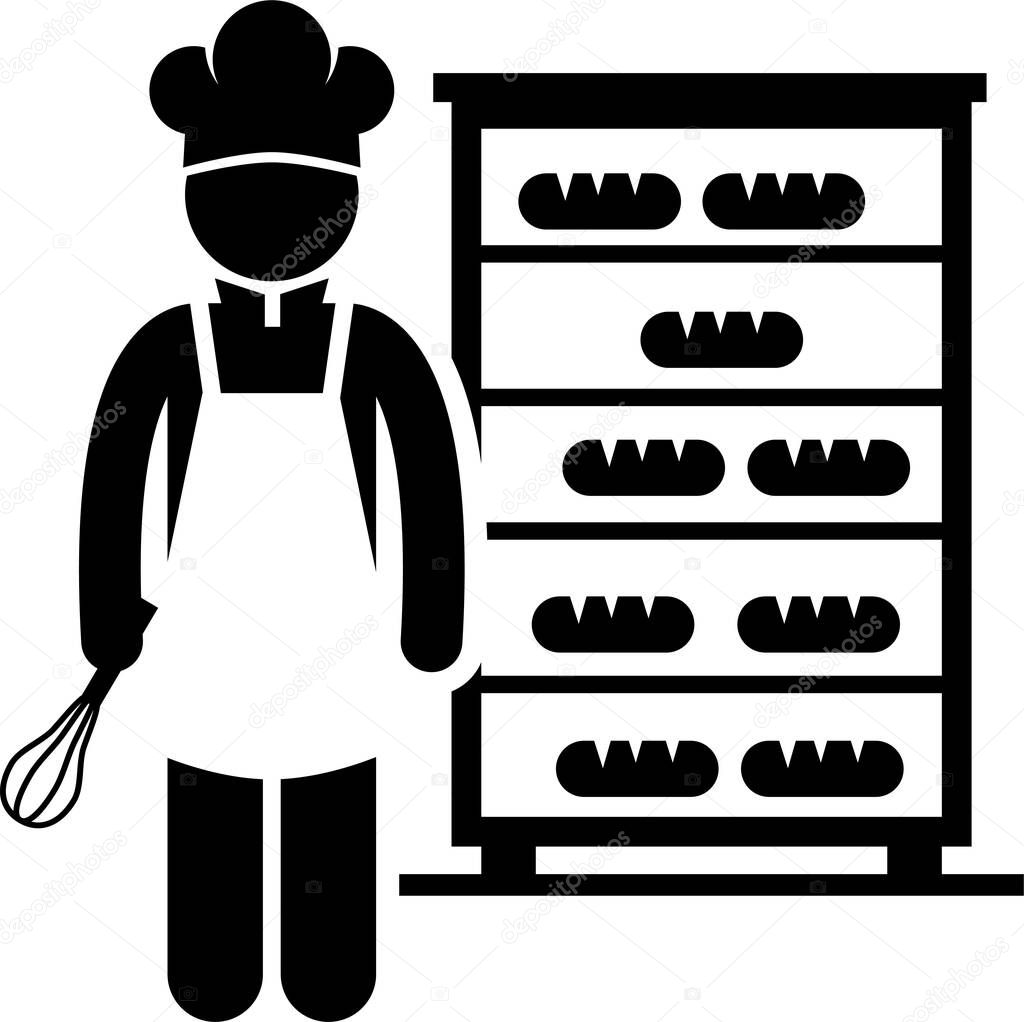 Food Culinary Jobs Occupations Careers - Cook Master Chef, Baker, Pastry, Restaurant Manager, Bartender, Cookbook Author, Cooking Class Teacher, Scientist, Franchise - Stick Figure Pictogram