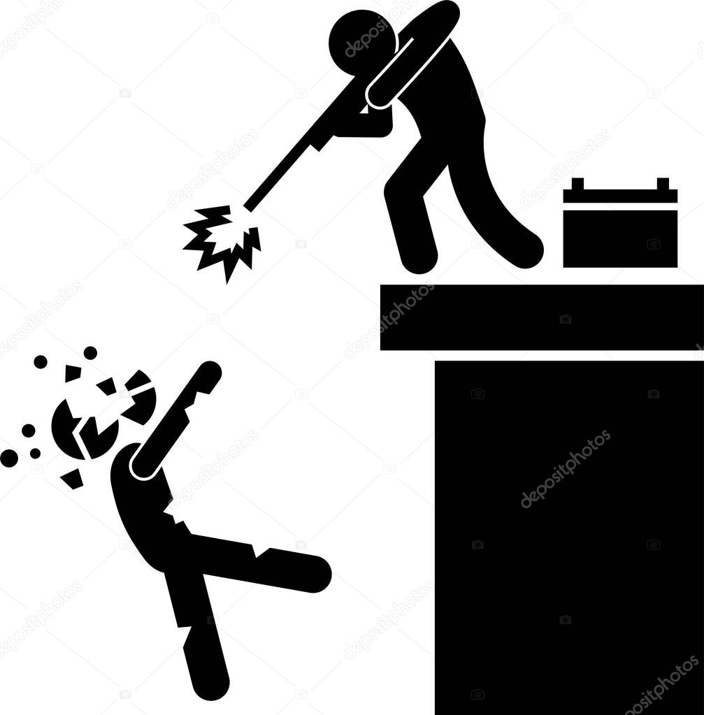 Zombie  infected stick figures character design. people becoming infected zombie funny illustration.