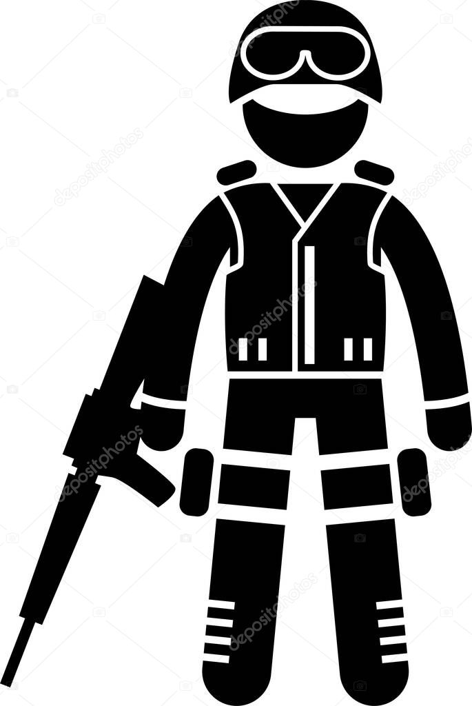 minimalistic vector illustration of diving outfit concept 