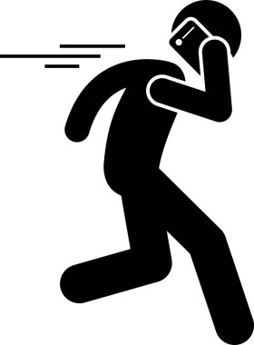 Akıllı telefon kavramını kullanan kişinin minimalist vektör çizimi 