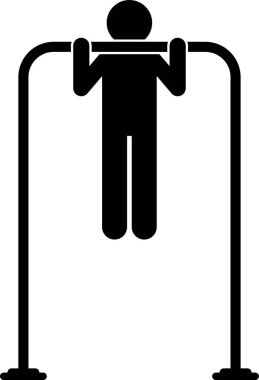 Beden eğitimi ikonunda kişinin vektör illüstrasyonu